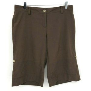 Weatherproof Womens Rolled Cuff Shorts Brown 10